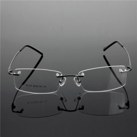 Men Rimless Glasses Memory Optical Eyeglasses Titanium Spectacles Frame for Glasses