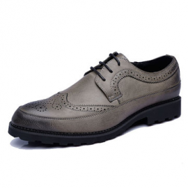 Large Size Men Brogue Carved Lace Up Business Casual Oxfords for Formal Shoes