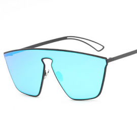 Women Men Colorful Mirrored Siamese Sunglasses Outdoor Driving Anti-UV Glasses for Glasses