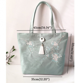 Women Canvas National Style Handbag Tote Bag Shoulder Bag for Bags