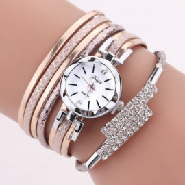 Shining Crystal Women Bracelet Watch Flower Dial Case Tourist Quartz Watch for Watches