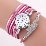 Shining Crystal Women Bracelet Watch Flower Dial Case Tourist Quartz Watch for Watches