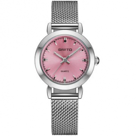 Fashion Quartz Wristwatch Stainless Steel Fine Structure Mesh Strap No Number Dial Watches for Women for Watches