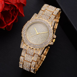 Luxury Womens Full Rhinestone Diamond Watches Lady Dress Accessory Silver Rose Gold Watch for Women for Watches