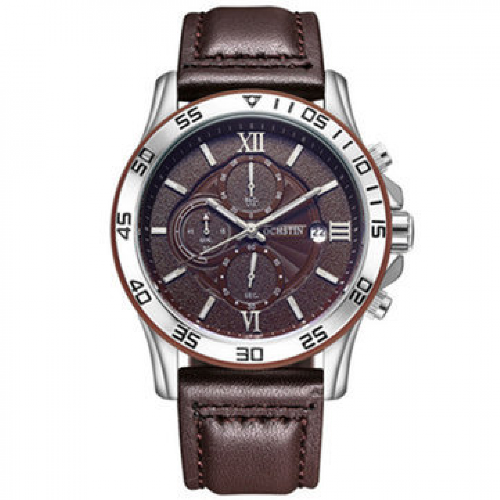 Business Men Wrist Watch Multi-function Chronograph Quartz Watches Leather Brand for Men Watches