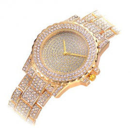 Luxury Womens Full Rhinestone Diamond Watches Lady Dress Accessory Silver Rose Gold Watch for Women for Watches