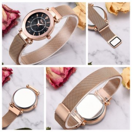 Star Dial Shining Unique Design Women Wrist Watch Full Steel Quartz Watches for Watches