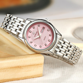 Diamonds Casual Style Ladies Wrist Watch Calendar Full Steel Quartz Watches for Watches