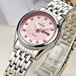 Diamonds Casual Style Ladies Wrist Watch Calendar Full Steel Quartz Watches for Watches